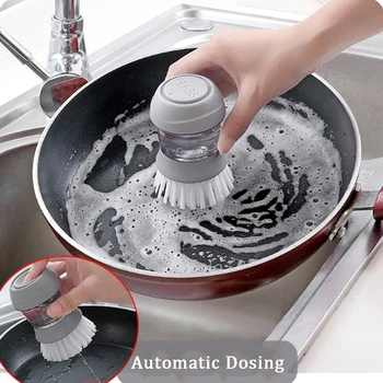 

Automatic Dosing Kitchen Brush Non-stick Oil Decontamination Wash Pot Brush Pressure Liquid Cleaning Brush