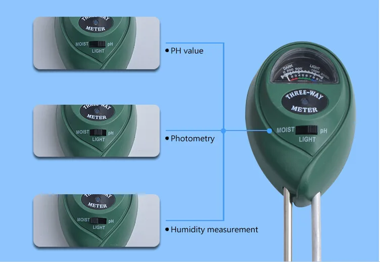 Почвы Тесты метр, 3-в-1 влаги/солнечного света/pH Сенсор измеритель влажности почвы Тесты Наборы садовый инструмент, вода, Тесты Функция для дома и сада