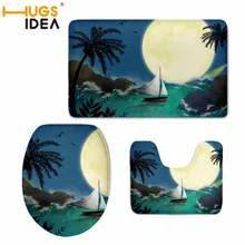 HUGSIDEA Moon Дизайн дома Рождество Туалет стопы сиденья крышка Новое поступление высокое качество радиатор Кепки Ванная комната комплект Прямая