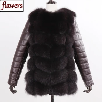 

2019 Women Winter Good Quality Real Fox Fur Coat Natural Warm Fox Fur Outerwear Lady Fashion Long 100% Genuine Fox Fur Jacket