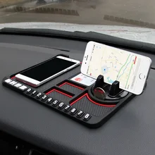Автомобильный Противоскользящий коврик временный Знак Парковки многофункциональный инструмент панель для хранения противоскользящая подставка для мобильного телефона держатель Кронштейн черный