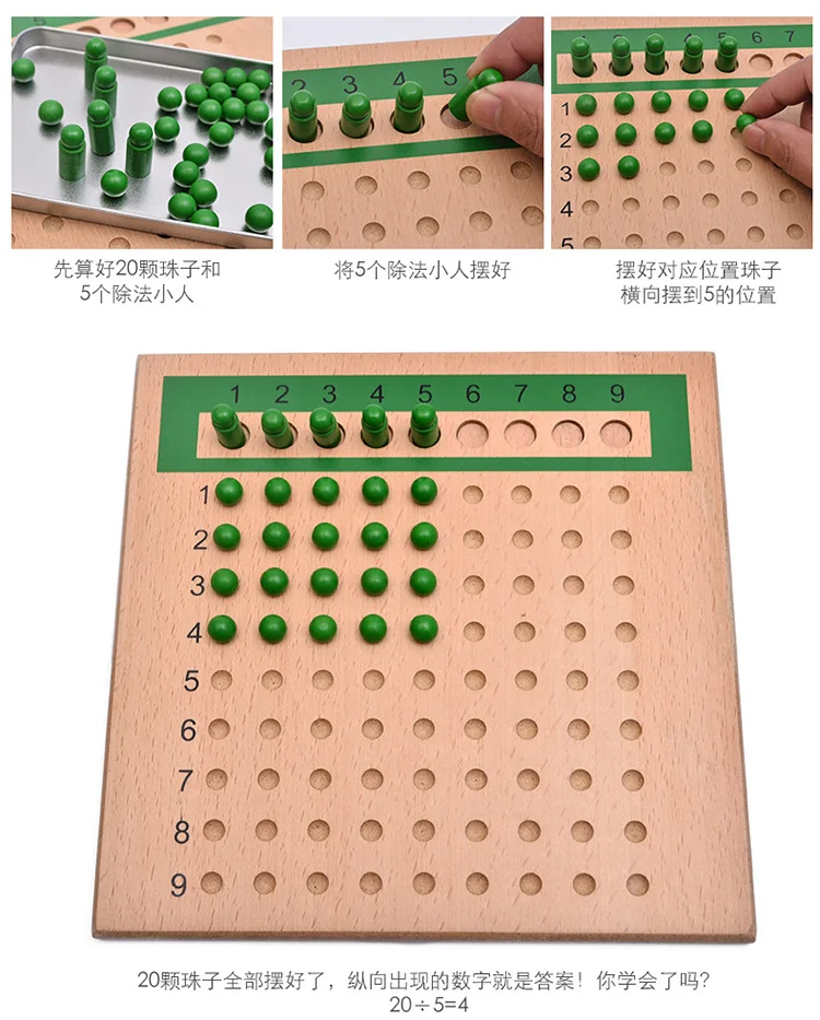 Деревянный Монтессори математика Образовательный материал зазубренный цилиндр блокирует Обучение Образование математические игрушки головоломки для детей