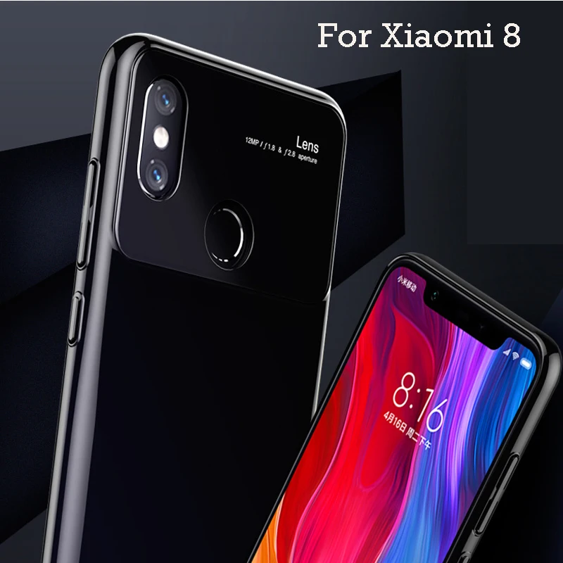 

Phone Protective PC Case For Xiaomi 8 Cases Shockproof PC Cover With Lens Glass For MI 8