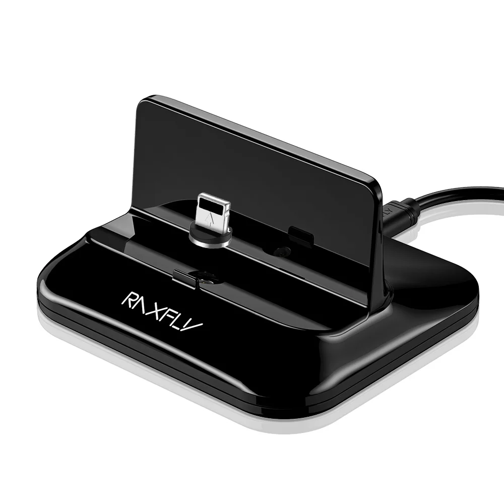 RAXFLY магнитный держатель для зарядного устройства Подставка для зарядки телефона док-станция для iPhone X XS Max магнит Тип C Micro USB Настольная Зарядка для Android - Тип штекера: For iPhone IOS