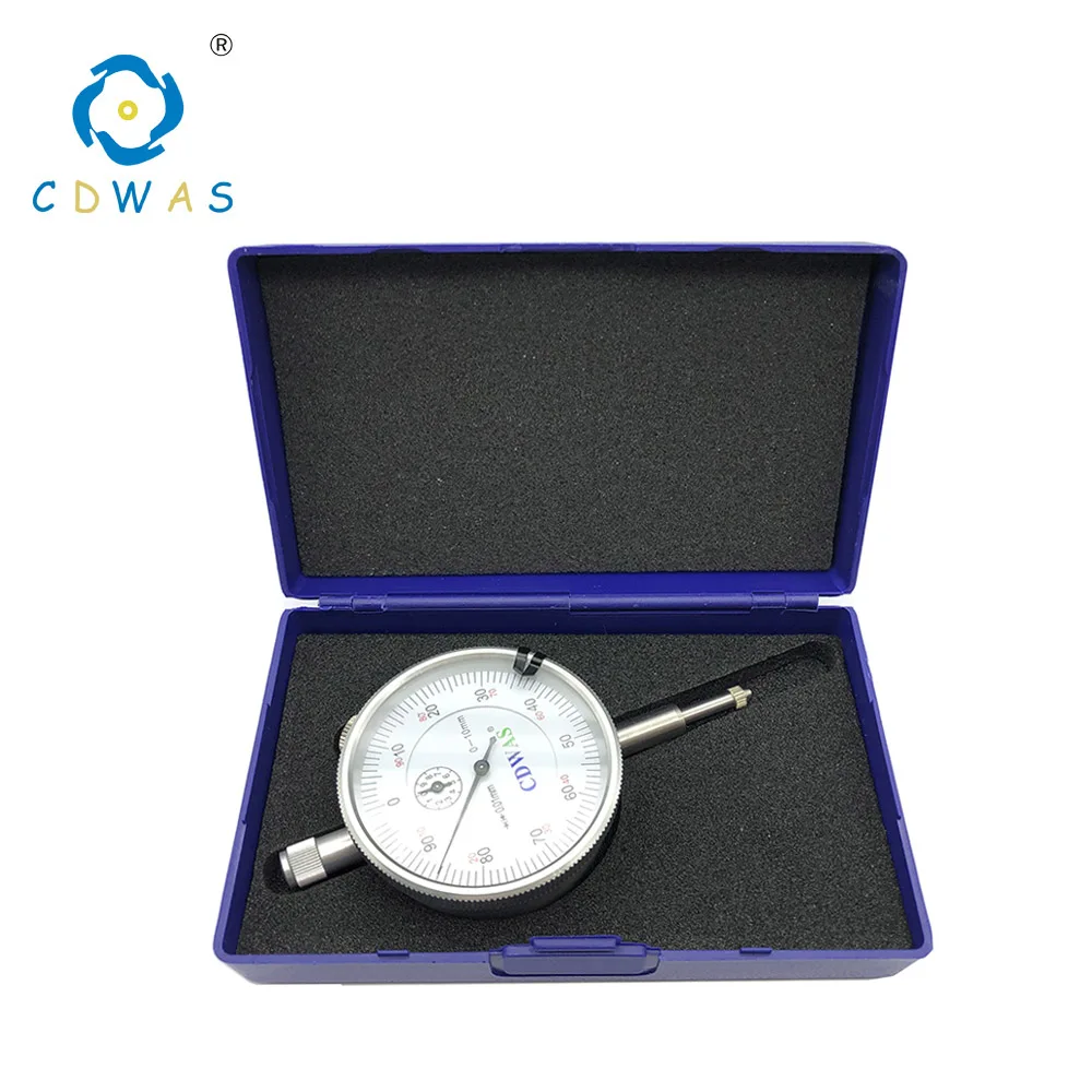 Индикатор циферблата 0-10 мм Точность 0,01 мм циферблатный индикатор измеритель разрешения индикатор прибор измерение инструмент - Цвет: CDWAS
