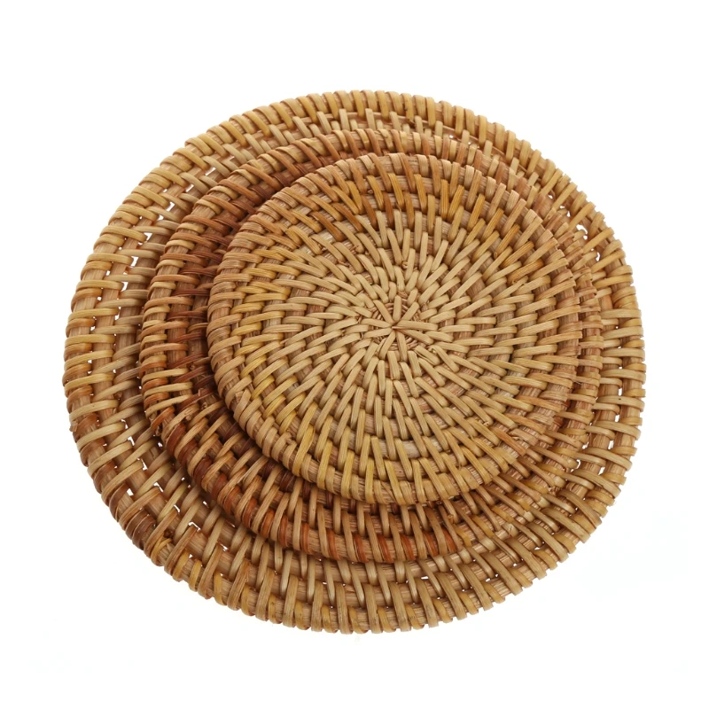 8/10/13cm Table Mat Handmade Rattan Heat Resistant Placemat Coasters Tea Coffee Drinks Pot Pad Kitchen Accessories 8/10/13cm Table Mat Handmade Rattan Heat Resistant Placemat Coasters Tea Coffee Drinks Pot Pad Kitchen Accessories