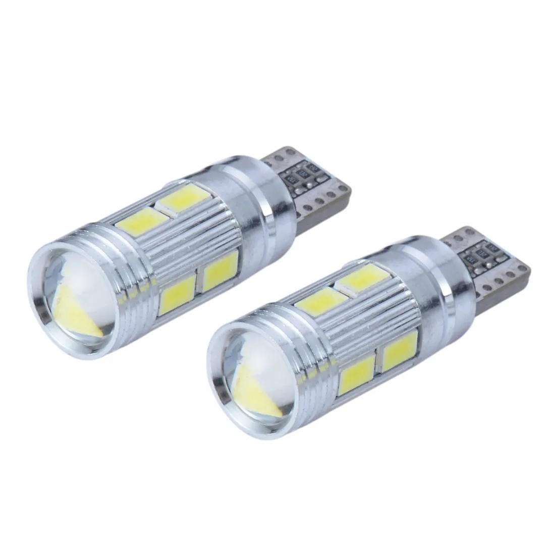 2pcs T10 10SMD W5W 5630 10LED 220LM 6500K Canbus No Error Car Side Wedge Width Light Bulb Interior light Dome light Map light