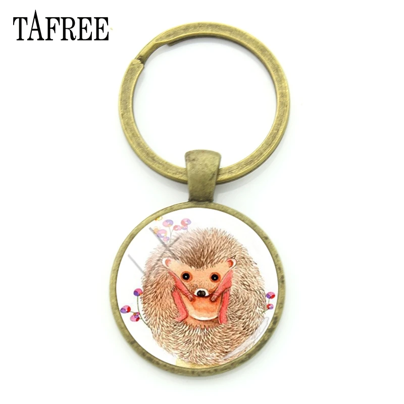 TAFREE Ежик в тумане брелки стеклянный кабошон ручной работы брелок для женщин и
