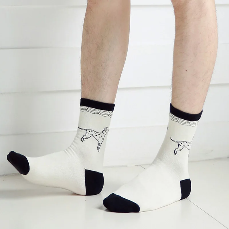 [COSPLACOOL] Мужские носки Новые забавные белые носки для всей семьи с героями мультфильма «злой мопс/собака» Skarpetki Sokken унисекс Chausette Homme