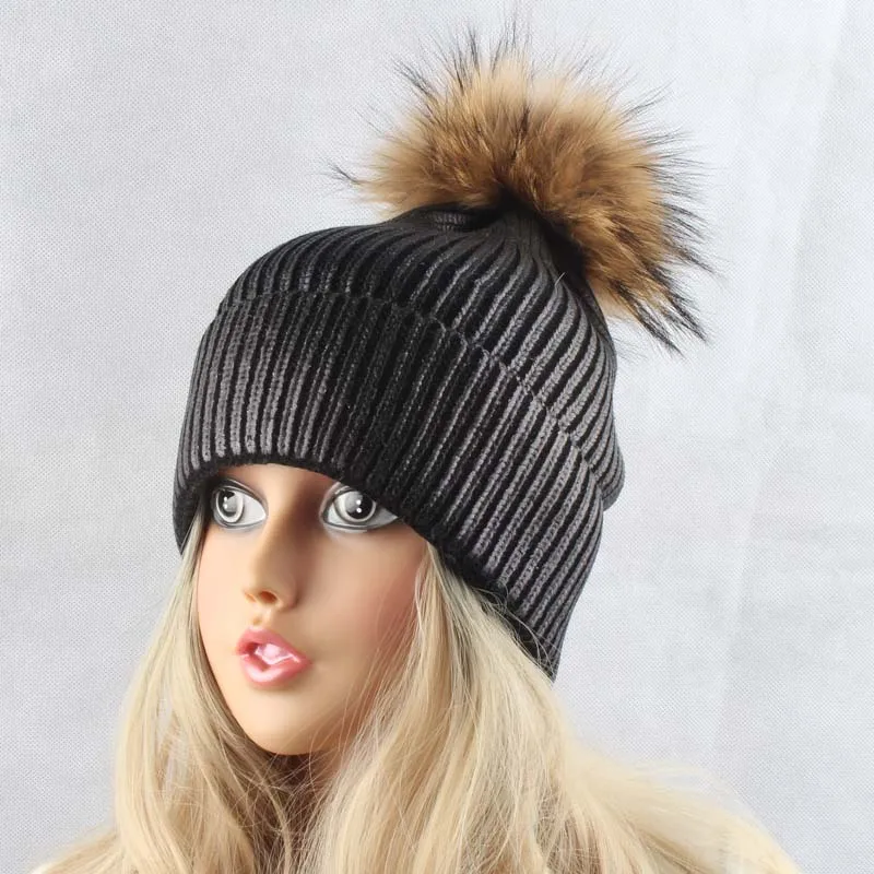 Зимние шапки из меха норки для женщин, розовые женские шапки Skullies ...