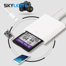 SD Card Reader OTG Lightning Camera Conversion Kit No APP Need Support 256G TF Micro SD Card Reader for Newest iPhone iPad SD Card Reader OTG Lightning Camera Conversion Kit No APP Need Support 256G TF Micro SD Card Reader for Newest iPhone iPad