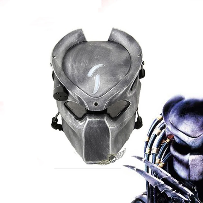 Comprar Alien Vs Predator máscara de lobo solitario con lámpara al aire libre juego de guerra máscara táctica cara completa CS máscara de Halloween fiesta Cosplay máscara de terror