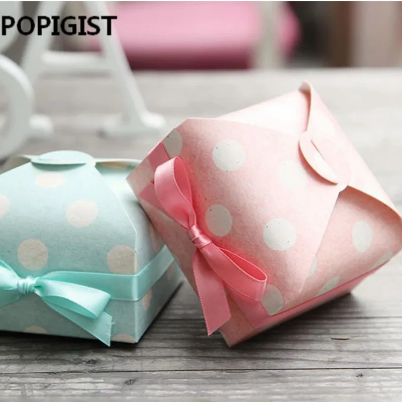 Olka dot зеленый цветок розовый Пейсли бумажная коробка для украшения бумажные пакеты для конфет коробка для конфет Свадебные украшения выпечки 50 шт