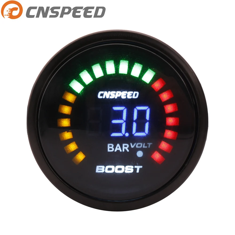 Free shipping CNSPEED 2" 52mm 12V Digital Auto Turbo Boost Gauge 1 3