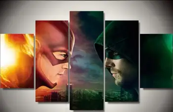 

5pcs Cuadros Oil Painting Unframed Flash&Arrow TV play Canvas Painting Room Decoration for Living Room Wall Printed Picture