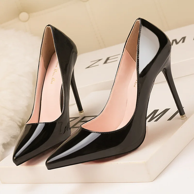 Classic office black high heels pumps women sexy fashion pointed toe shallow woman shoes thin heels concise ladies party shoes