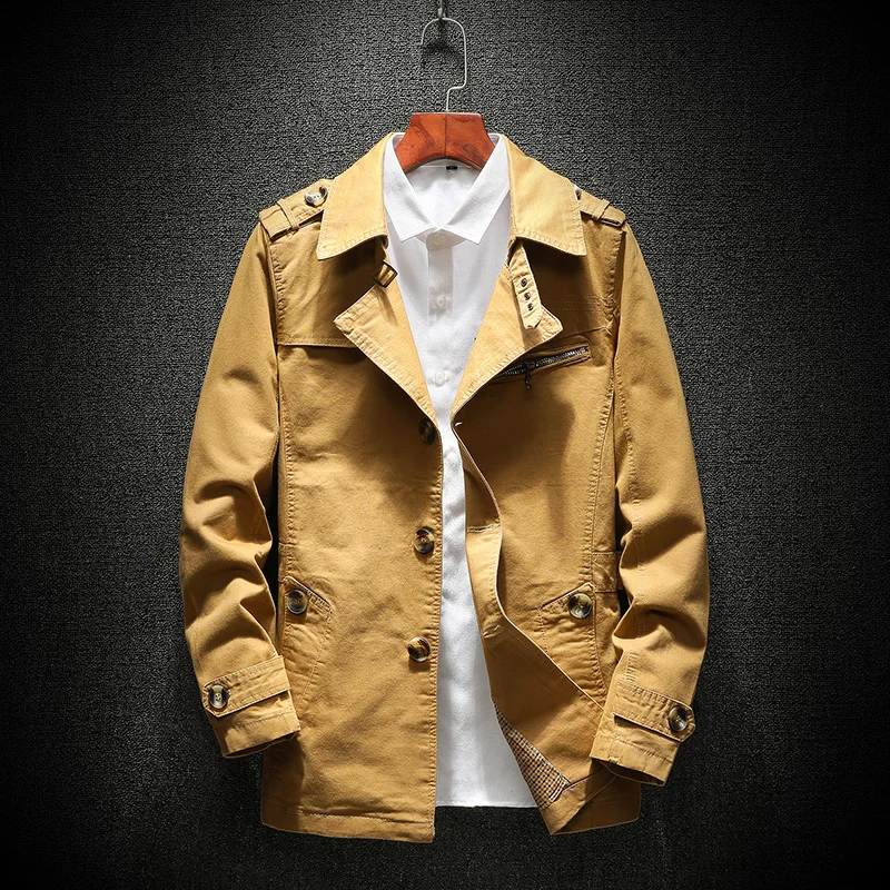

2019 Woodvoice Men Jacket Coat Fashion Trench Coat New Spring Brand Casual Fit Overcoat Jacket Outerwear Male Homens De Jaqueta