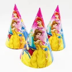6 шт./компл. бумага "Принцесса" Шапки Свадебная вечеринка принадлежности для беби Шауэр детский для девочек Мультяшные игрушки для дня