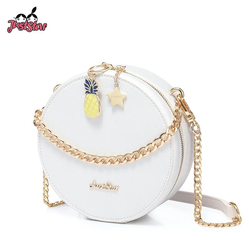 

JUST STAR Brand Women's PU Leather Messenger Bags Ladies Fashion Crossbody Bags Female Small Chains Shoulder Purse