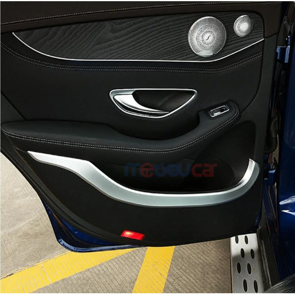 Chrome Car font b Interior b font Door Decoration Moulding Trim For Mercedes Benz GLC Class