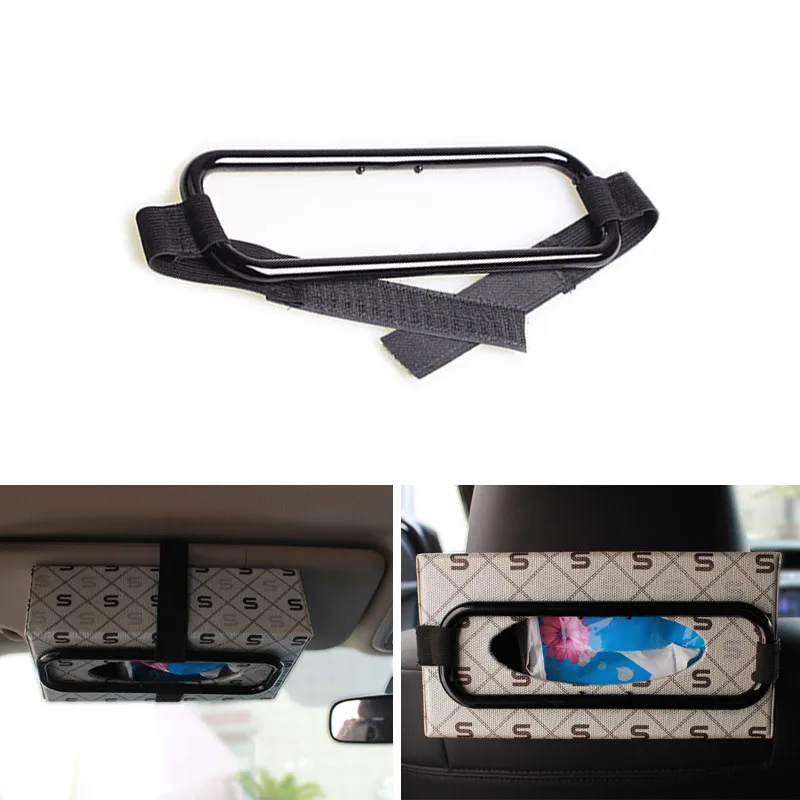 1PCS Car tissue box holder napkin box support facial tissue paper clip