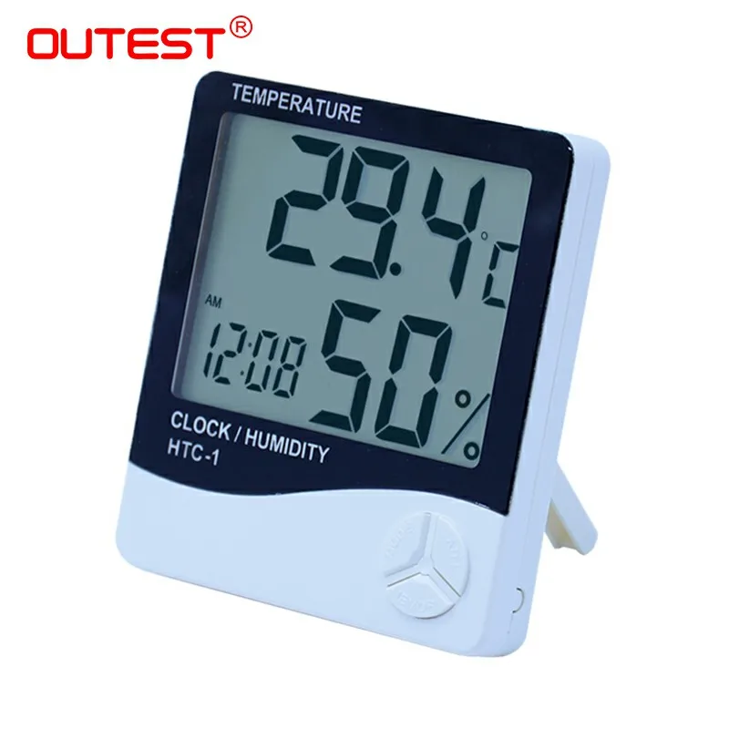 

Indoor digital lcd temperature hygrometer,HTC-1 lcd thermometer humidity temperature hygrometer -10C~+50C with alarm clock