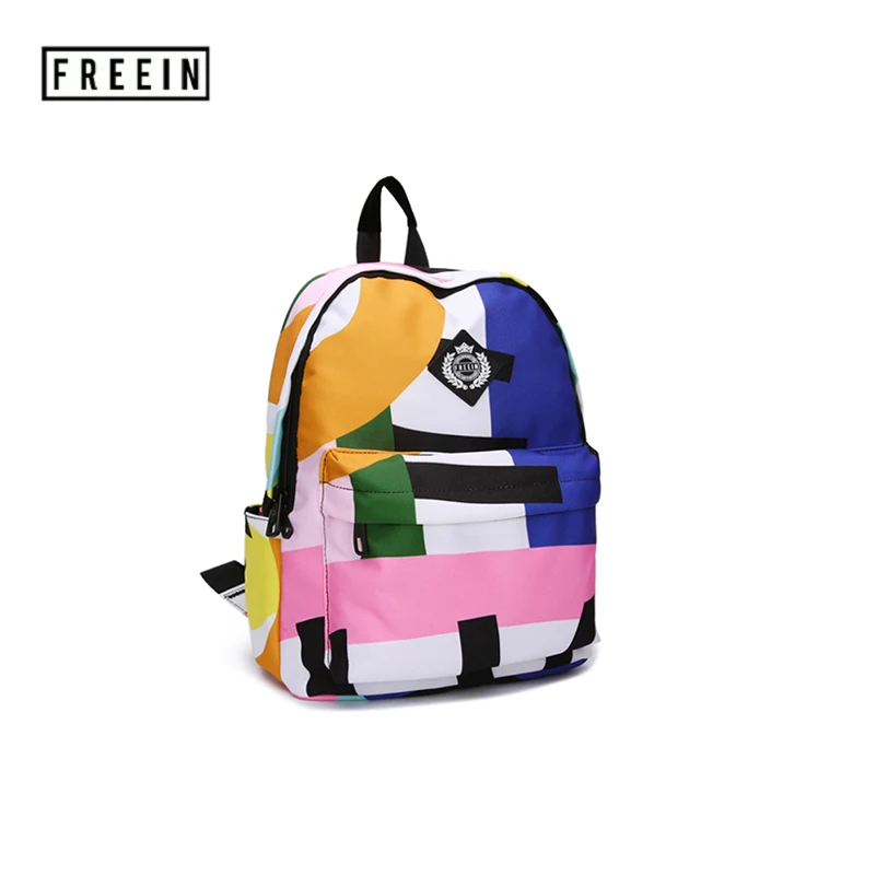 

Female Popular Waterproof Panelled backpack Ins Women Girls School Travel Street Style Backpacks Large Backpack Schoolbag Back