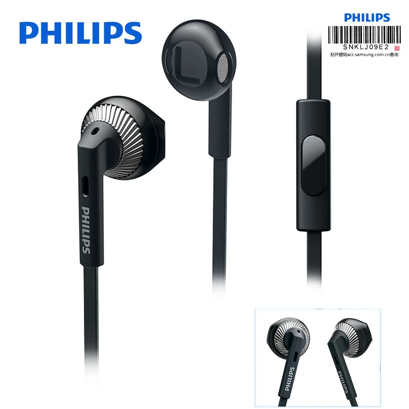 Оригинальные Проводные Наушники Philips SHE3205 с микрофоном 3,5 мм для Loptap MP4 смартфона Galaxy 8 официальная сертификация