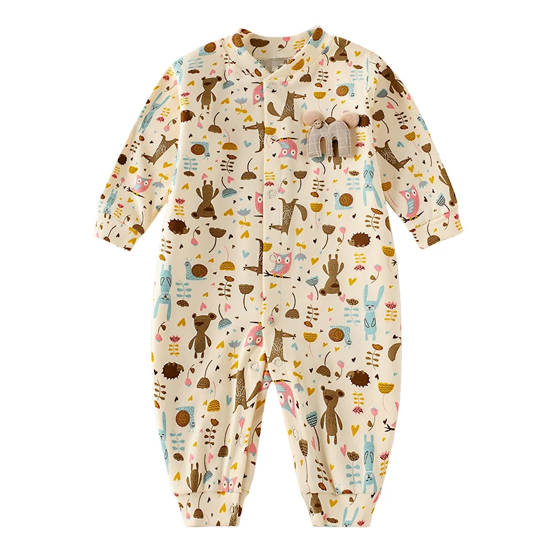 Fafami детские комбинезоны хлопок Мультфильм печатных Одежда для новорожденных Однобортный длинный рукав Одежда для малышей комбинезоны для новорожденных ползунки для новорожденных ползунки для новорожденных одежда