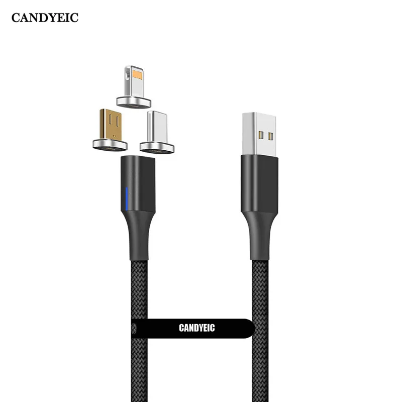 

CANDYEIC Fast Charging Magnetic Cable For Huawei Mate 20Pro Redmi Note6 Magnetic USB Cable For iPhone XR XS Max 8 7 6 5 Charger