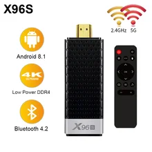 Мини ПК Android 8,1 ТВ-палка Smart 4K iptv TV Box X96S Amlogic S905Y2 DDR4 4 ГБ 32 ГБ Bluetooth 4,2 5G WiFi TV Dongle медиаплеер