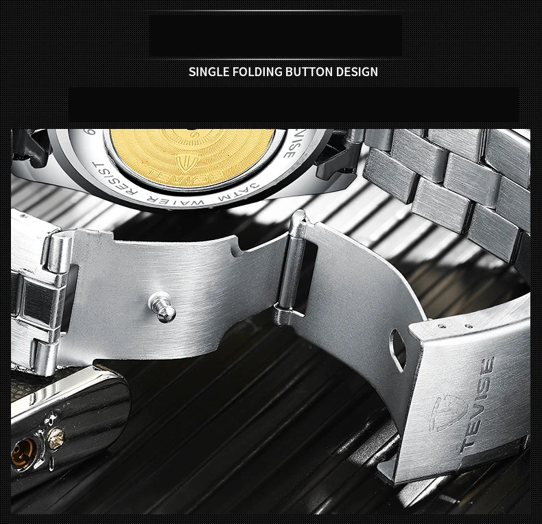 Tevise мужские часы с функциональным циферблатом автоматические механические часы роскошные золотые наручные часы для мужчин золотые часы Relogio Masculino