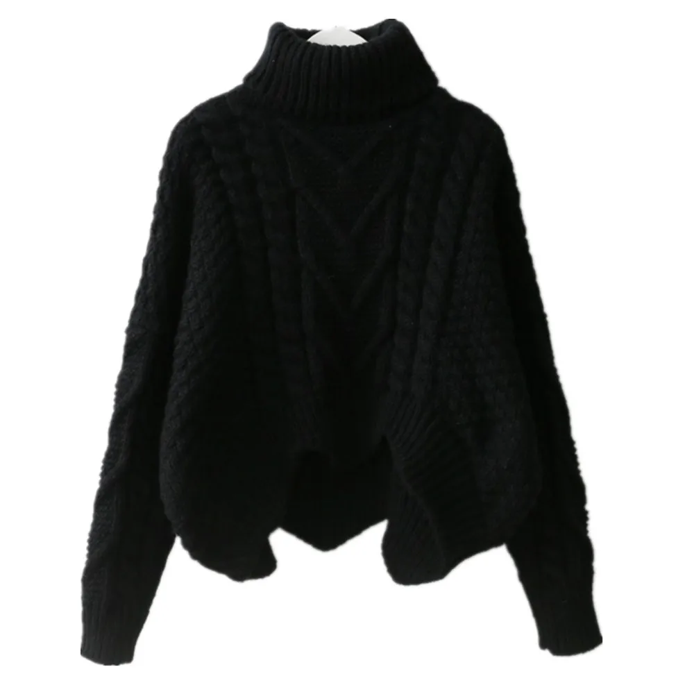 Осень Зима Водолазка Свободный пуловер с длинными рукавами утолщение теплый вязаный свитер для женщин белый черный зеленый розовый свитер вязаный - Цвет: 5
