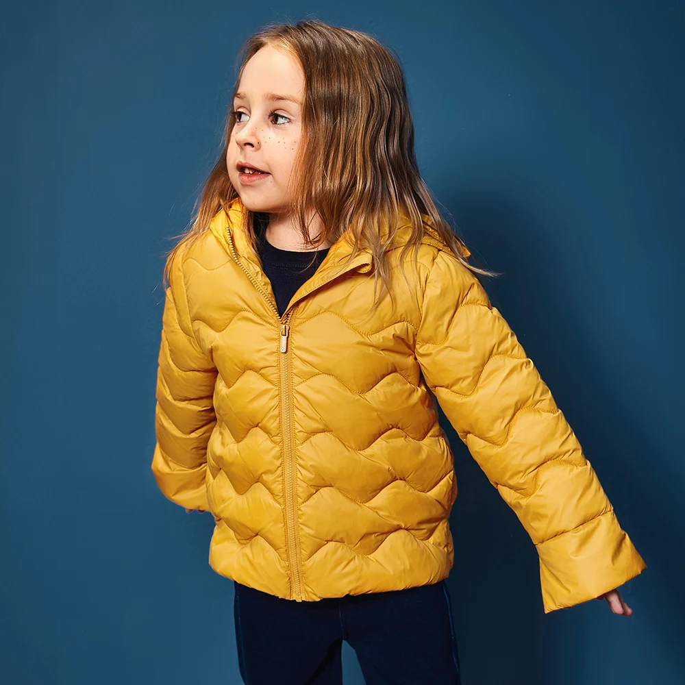 Balabala/Легкая Детская куртка-пуховик для девочек; детское зимнее пальто куртка с капюшоном верхняя одежда для детей 6, 8, 9, 10 лет