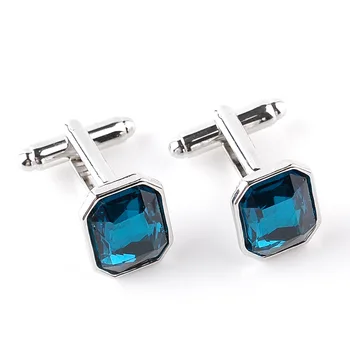 Fashion Luxury Men's Blue Crystal Cufflinks