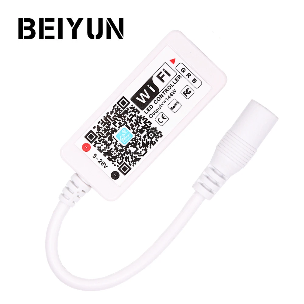 

DC 12V Mini WIFI LED RGB Controller With DC Female By Smartphone Control For SMD 5050 2835 RGB LED Strip Light