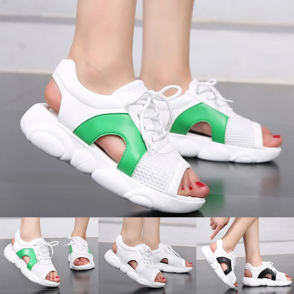 

Summer New platform sandals shoes Women Ladies Lace Up Peep Toe Comfort Casual Shoes Sports sandals sandalias mujer 2019 #19629
