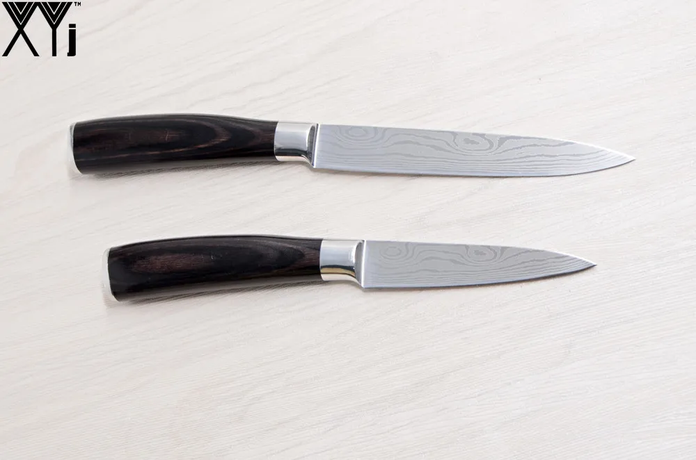 Хороший подарок, домашний набор кухонных ножей XYJ абсолютно, Новое поступление, кухонные ножи, 3,5 дюймов, для очистки овощей, 5 дюймов, универсальный нож, волнистые вены, инструменты для приготовления пищи