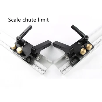 

Miter Flip Track Stop DIY Woodworking Tools With Adjustable Scale for T-Track T-Slot Woodworking Machinery Parts Tools