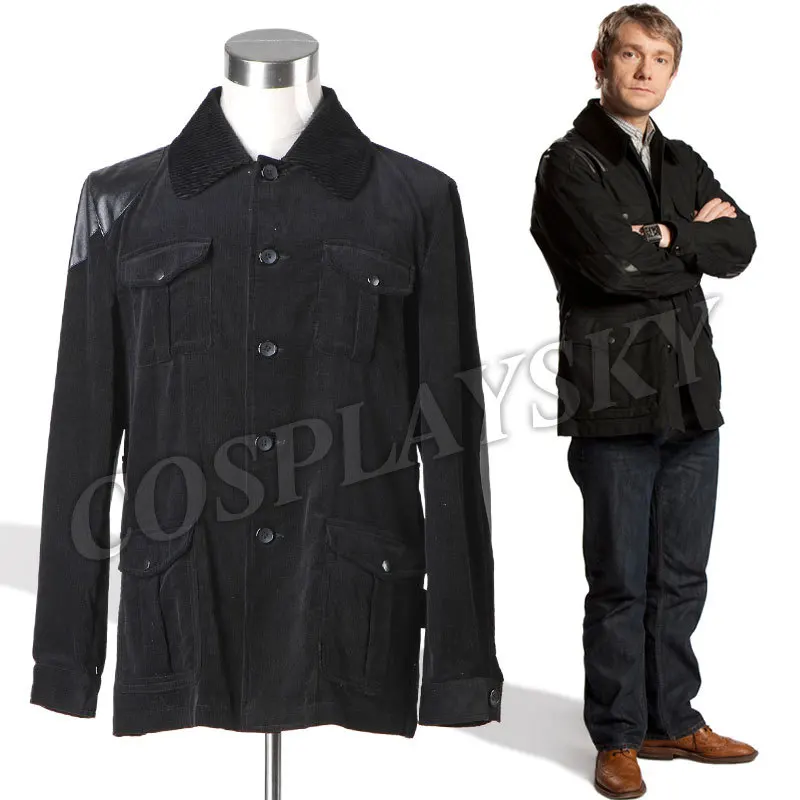 

Sherlock Holmes Dr. John Watson Black Jacket Cosplay Costume