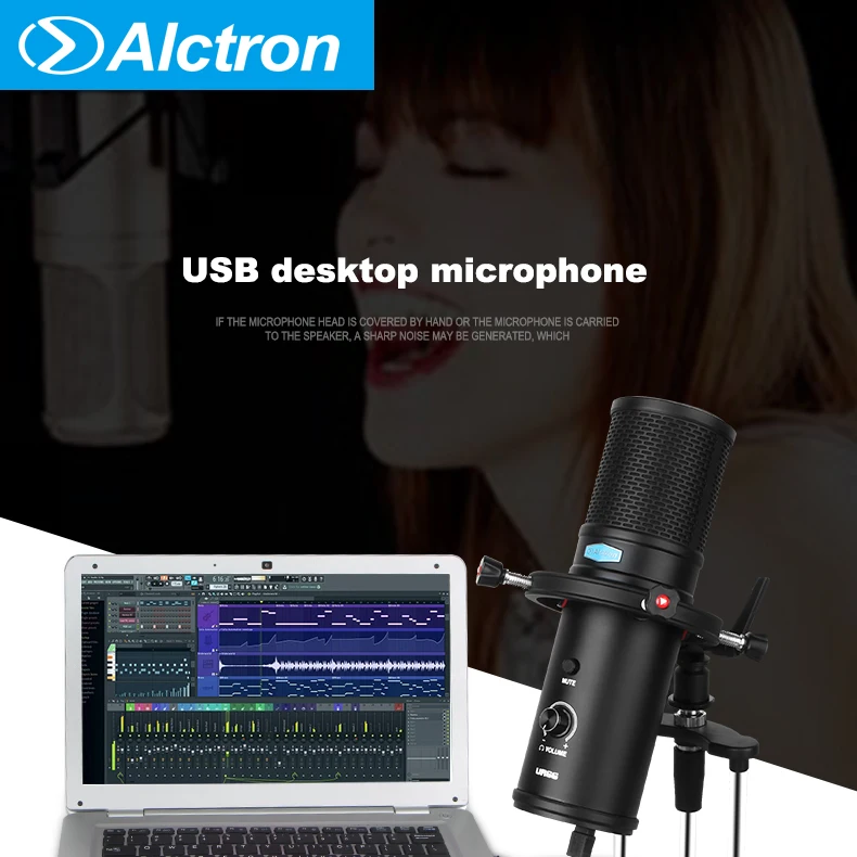 Alctron UR66 USB микрофон имеет 3 капсулы, чтобы подобрать звук более ярким и реальным