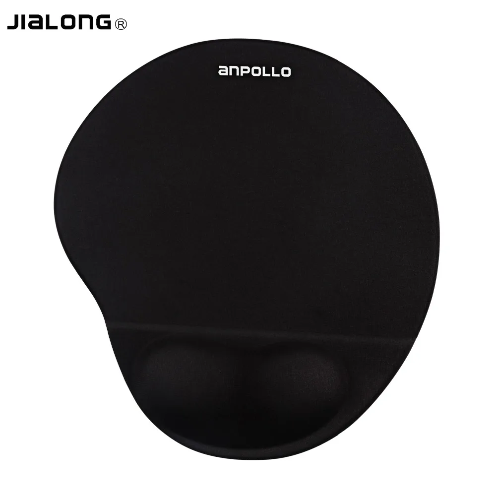JIALONG Black Wrist Gel Mouse Pad with Support Wrist Comfort Mousepad