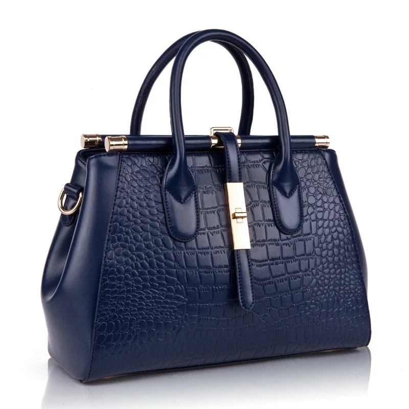 

Women Handbag Genuine Leather Handbag Female Top-handle Bag Luxury Designer Crocodile Pattern Handbags High Quality Tote