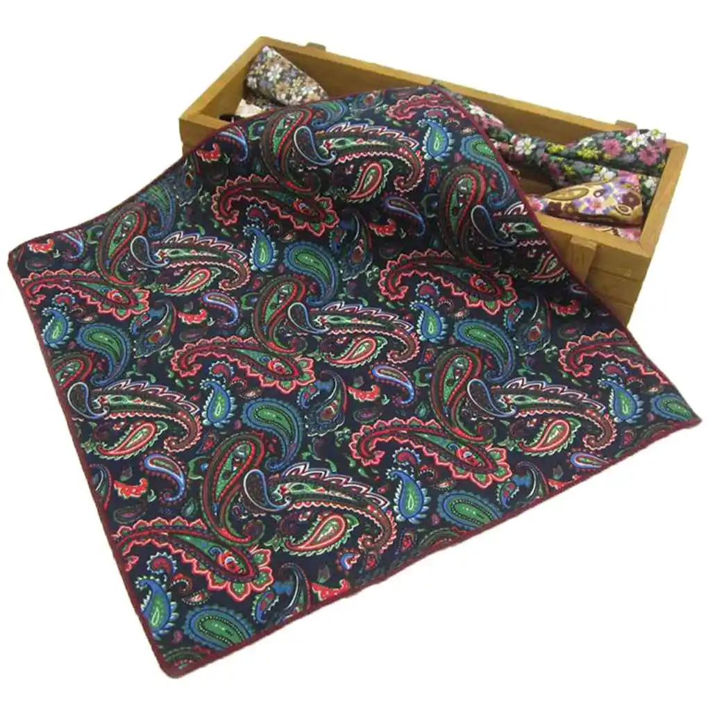 

Handkerchief Square Floral Cotton Accessory Party Wedding Suit Man 23*23cm