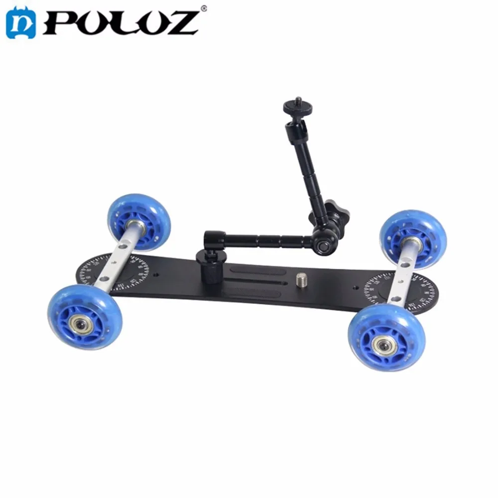 

PULUZ Camera Slider Scaled Camera Dolly Track Car Four-wheeler Steadicam Stabilizer for Canon / Nikon D3300 / DSLR Camera