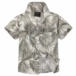 100% хлопок, рубашка с цветочным принтом, гавайская рубашка, рубашка для мальчиков, T1705