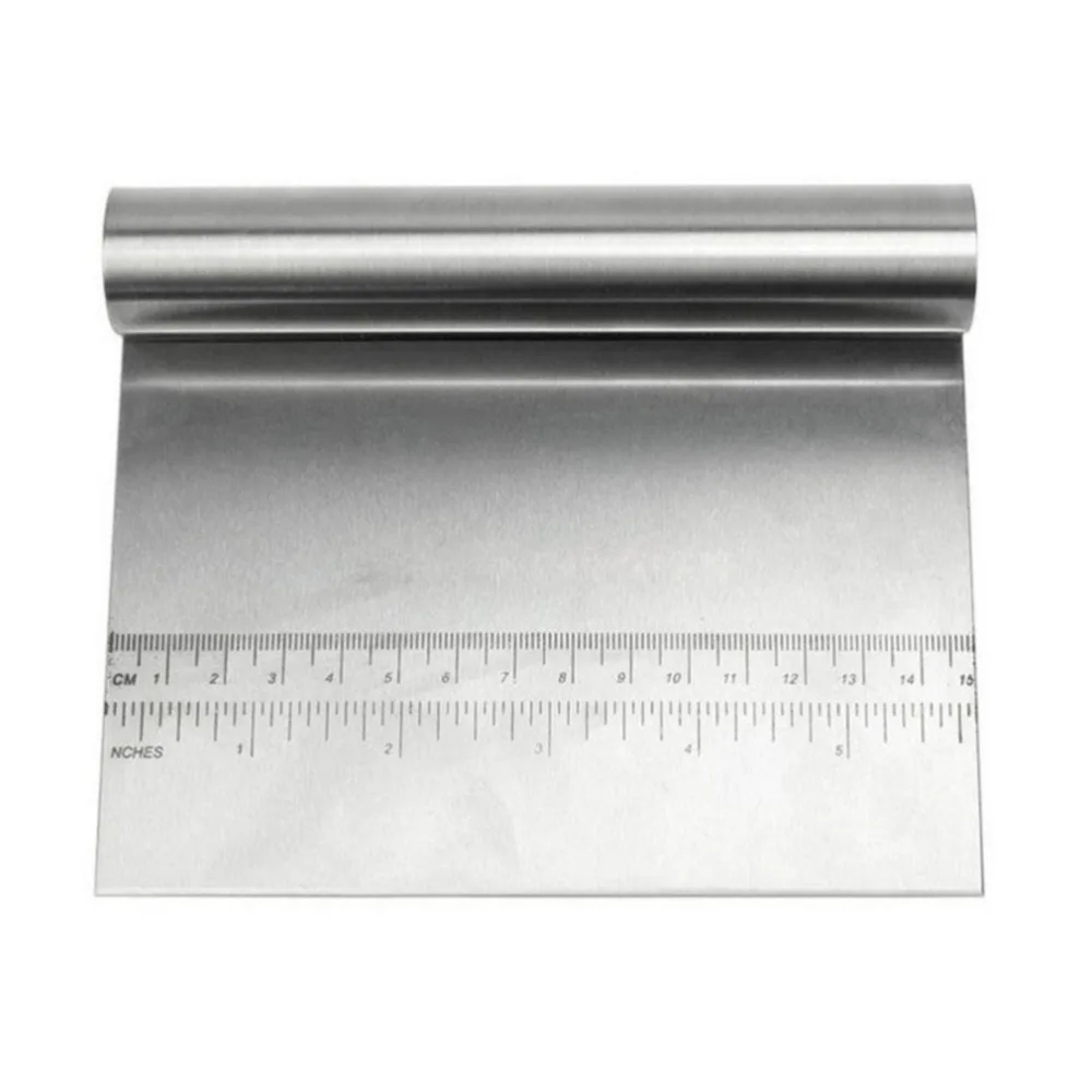  Stainless Steel Smoother Edge Cake Scraper with Scale Pizza Cutter Flour Slicer Pastry Spatulas Kit