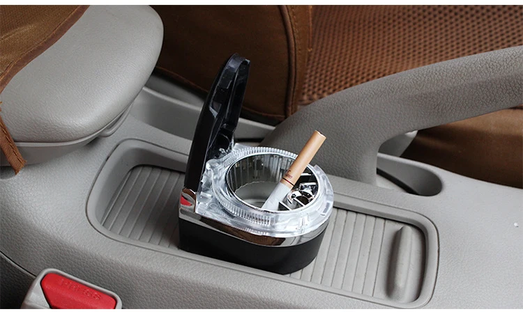 Черный Портативный авто пепельница ABS светодиодный светильник дым цилиндр держатель сигары сигареты