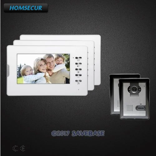 HOMSECUR 7 дюймов видео дверной звонок системы электрический замок поддерживается