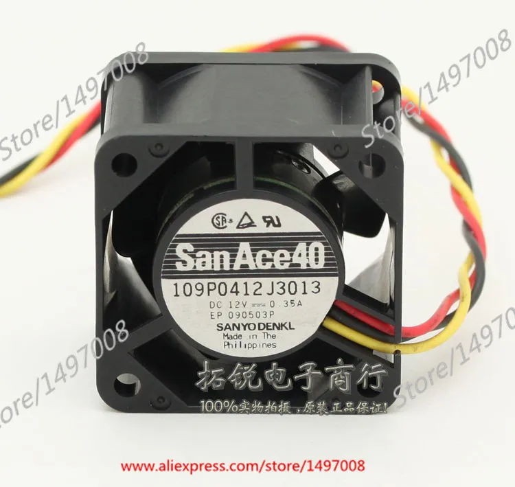 Sanyo Denki 109P0412J3013 DC 12V 0.35A 3 жильный 40x40x28 мм Сервер вентилятор охлаждения|square fan|server fanfan